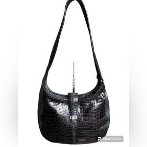 Brighton Leather Alligator Embossed Pre-owned Handbag NWOT